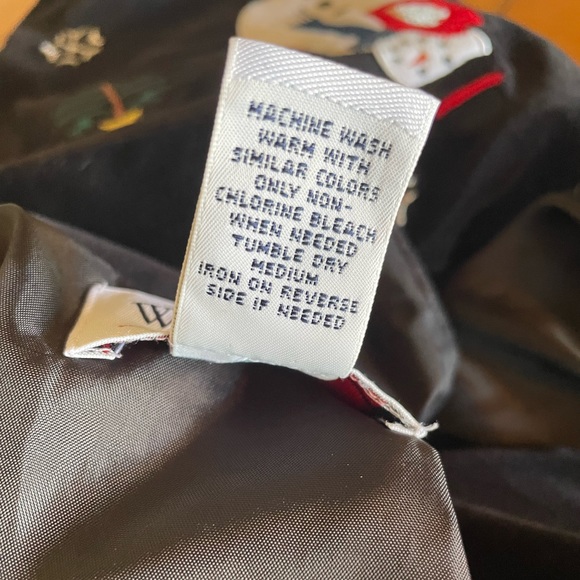 WESTBOUND Black Velvet Texture Snowman Christmas Holiday Vest Women’s Size XL - Picture 10 of 11